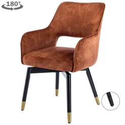 Tower Living Armstoel Lenno Stof Adore 24 Copper (draaibaar)