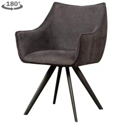 Tower Living Armstoel Riviera Stof Brego 18 Donkergrijs (draaibaar)