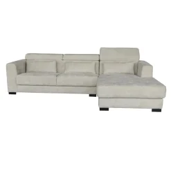 Tower Living Bank Brighton 3-al Zits + Chaise Longue R Fabric 15 Ivory