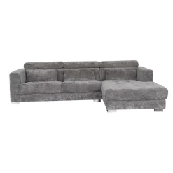Tower Living Bank Brighton 3-al Zits + Chaise Longue R Fabric 19 Lichtgrijs