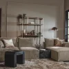 Tower Living Bank Canterbury 2,5-al Zits + Chaise Longue R Mona 120 Taupe