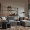 Tower Living Bank Canterbury 2,5-al Zits + Chaise Longue R Mona 464 Cement Grijs