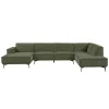 Tower Living Bank Leeds Chaise L 2,5-zits Ottoman R City 355 Bottle Groen