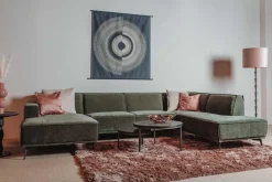 Tower Living Bank Leeds Chaise L 2,5-zits Ottoman R City 355 Bottle Groen