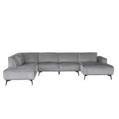 Tower Living Bank Leeds Chaise Longue R 2,5-zits Ottoman L Touch 27 Lichtgrijs