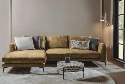 Tower Living Bank Nottingham 2,5-ar Zits + Chaise Longue L Adore 15 Geel Oranje