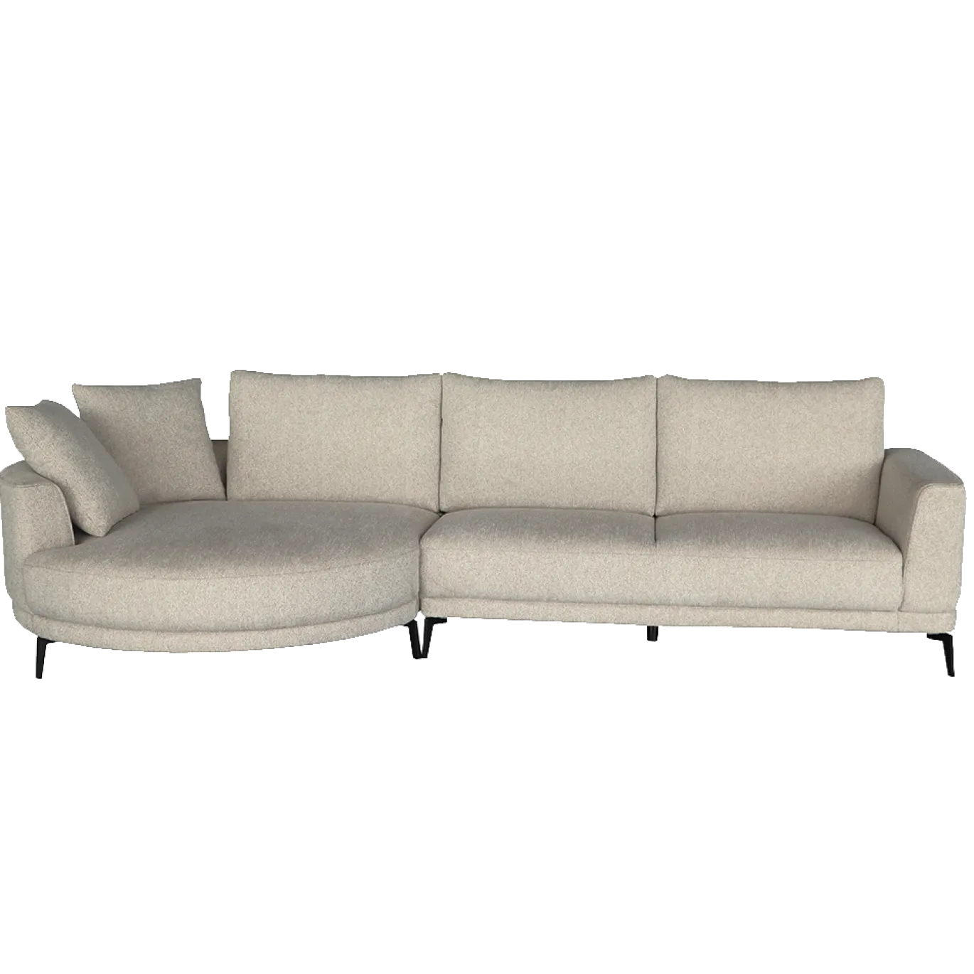 Tower Living Bank Prescot 2,5-zits-al + Chaise R Sahara 120 Zand