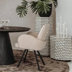 Tower Living Bijzettafel Brendola 45cm Wit/zwart