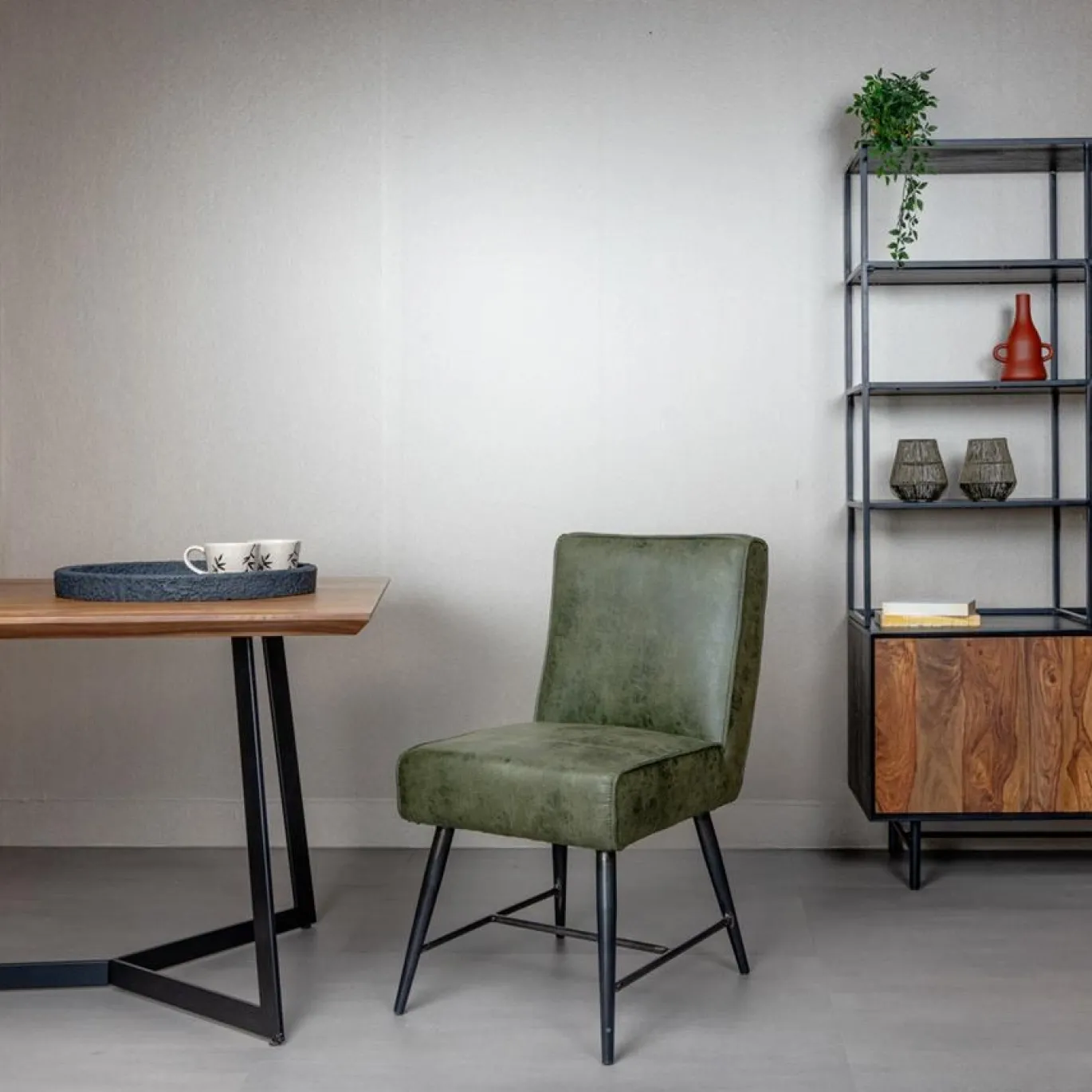 Tower Living Eetkamerstoel Belmonte Stof Cherokee 13 Groen