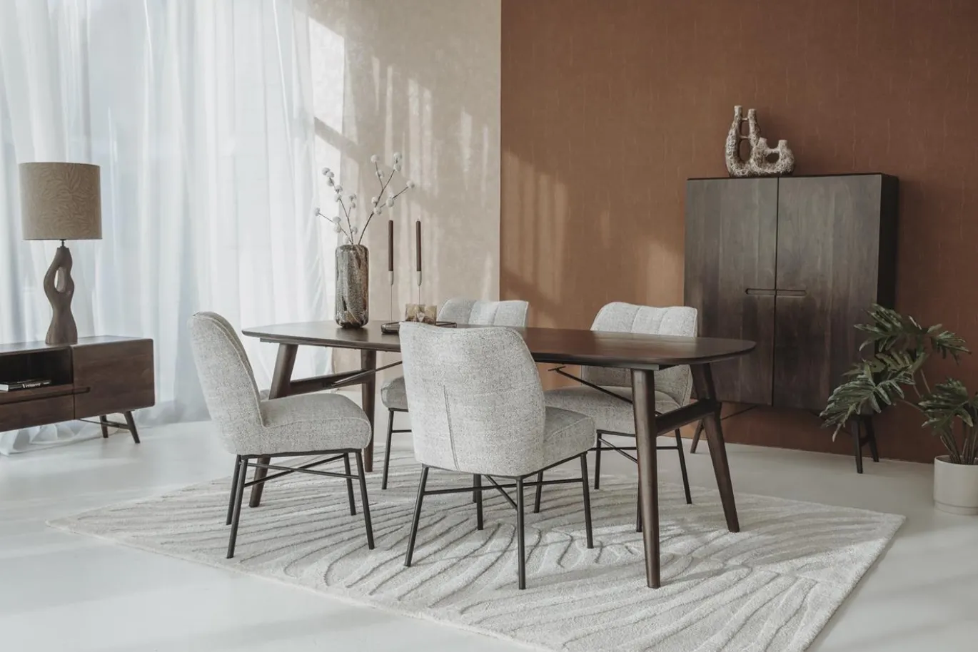 Tower Living Eetkamertafel Aura Espresso Deens Ovaal 160cm