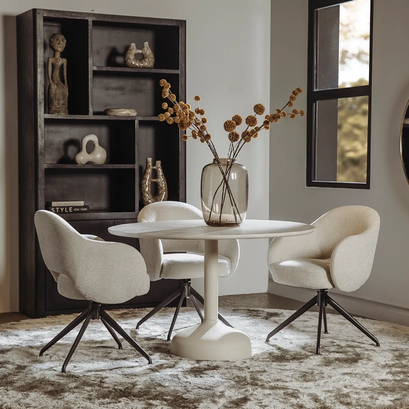 Tower Living Eetkamertafel Elba Gebroken Wit Rond 120cm
