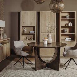 Tower Living Eetkamertafel Fermo Rond Olijfbruin 130cm