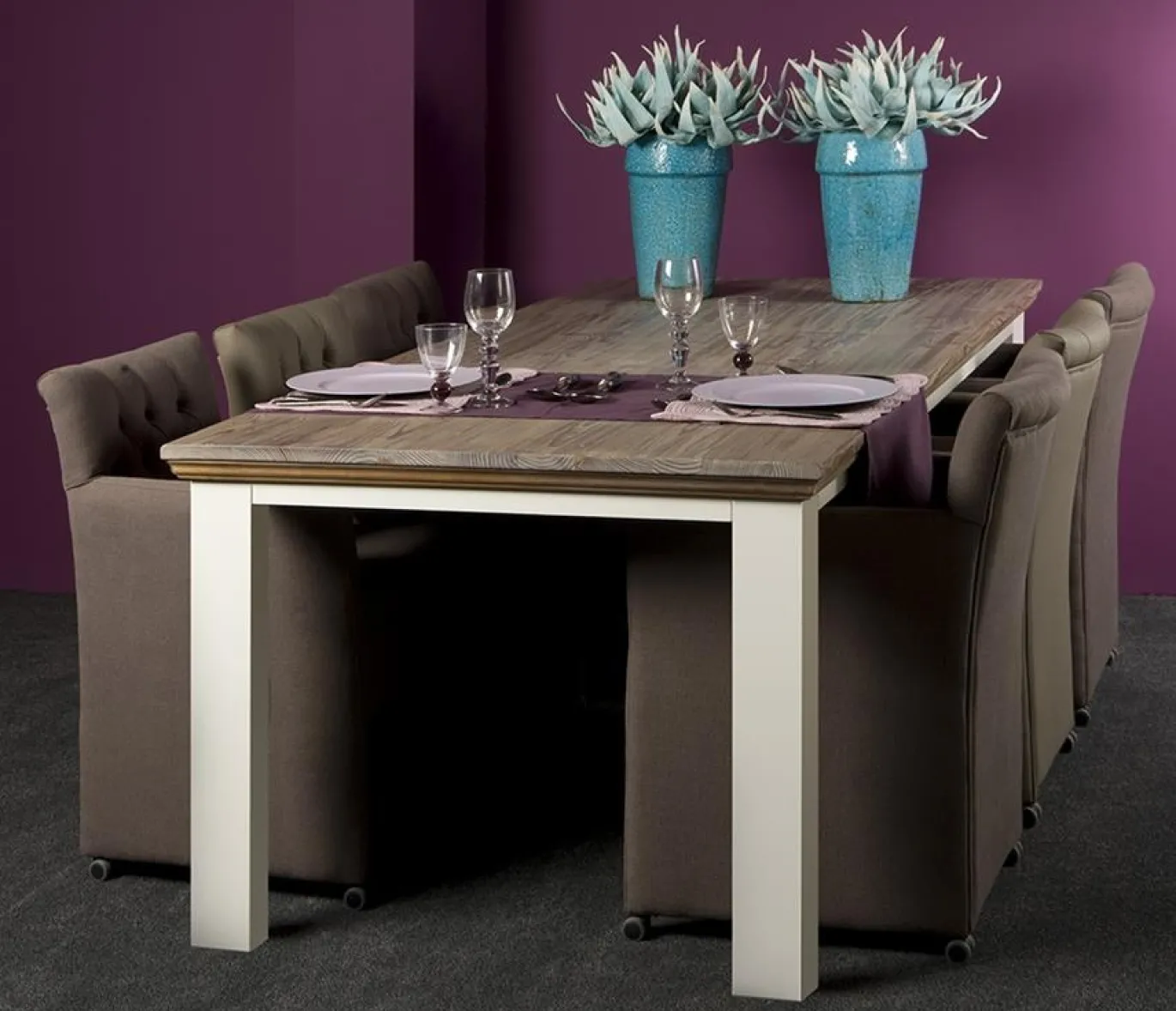 Tower Living Eetkamertafel Fleur 160cm Wit