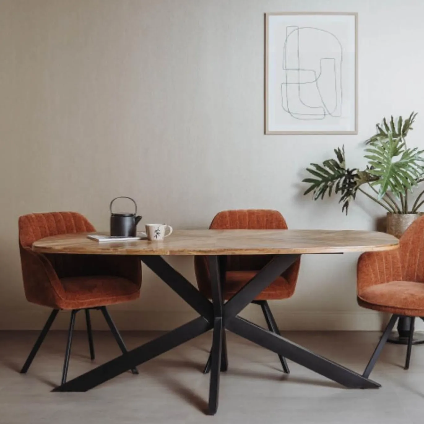 Tower Living Eetkamertafel Silvi 180cm Naturel