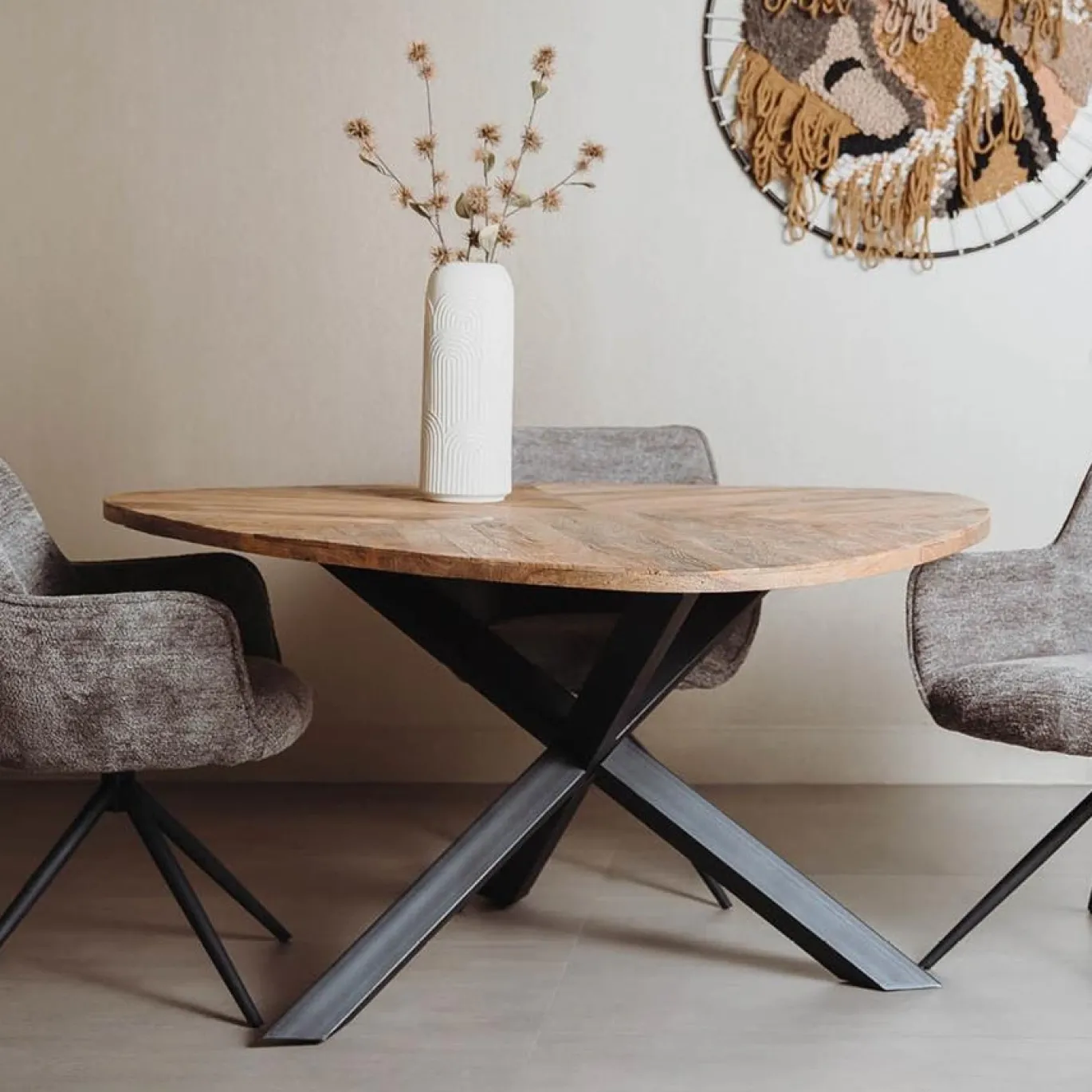 Tower Living Eetkamertafel Trivero 150cm Naturel