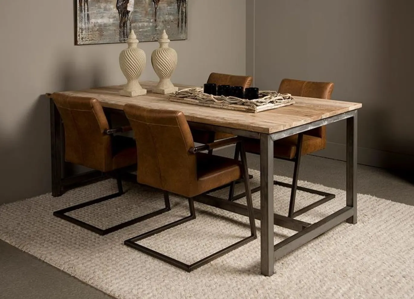 Tower Living Eetkamertafel Venetie 180cm Bruin
