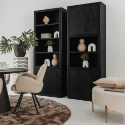 Tower Living Opbergkast Tenna 80cm Zwart Met 2 Open Vakken