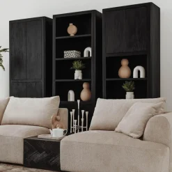 Tower Living Opbergkast Tenna 80cm Zwart 4-deurs