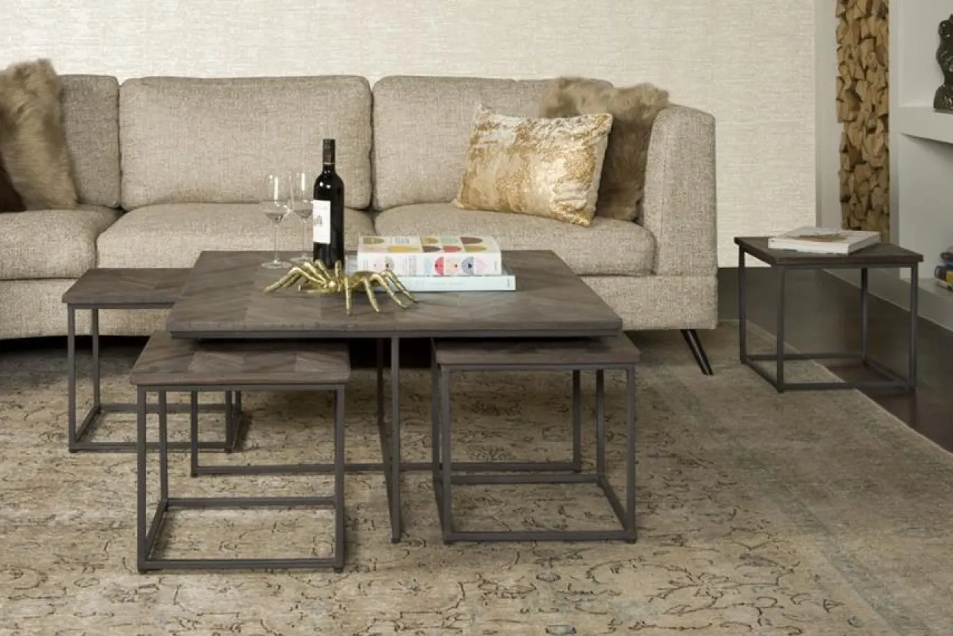 Tower Living Salontafel Via Set Vanaf 40cm Bruin