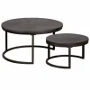 Tower Living Salontafel Viola Rond Set van 2 Zwart