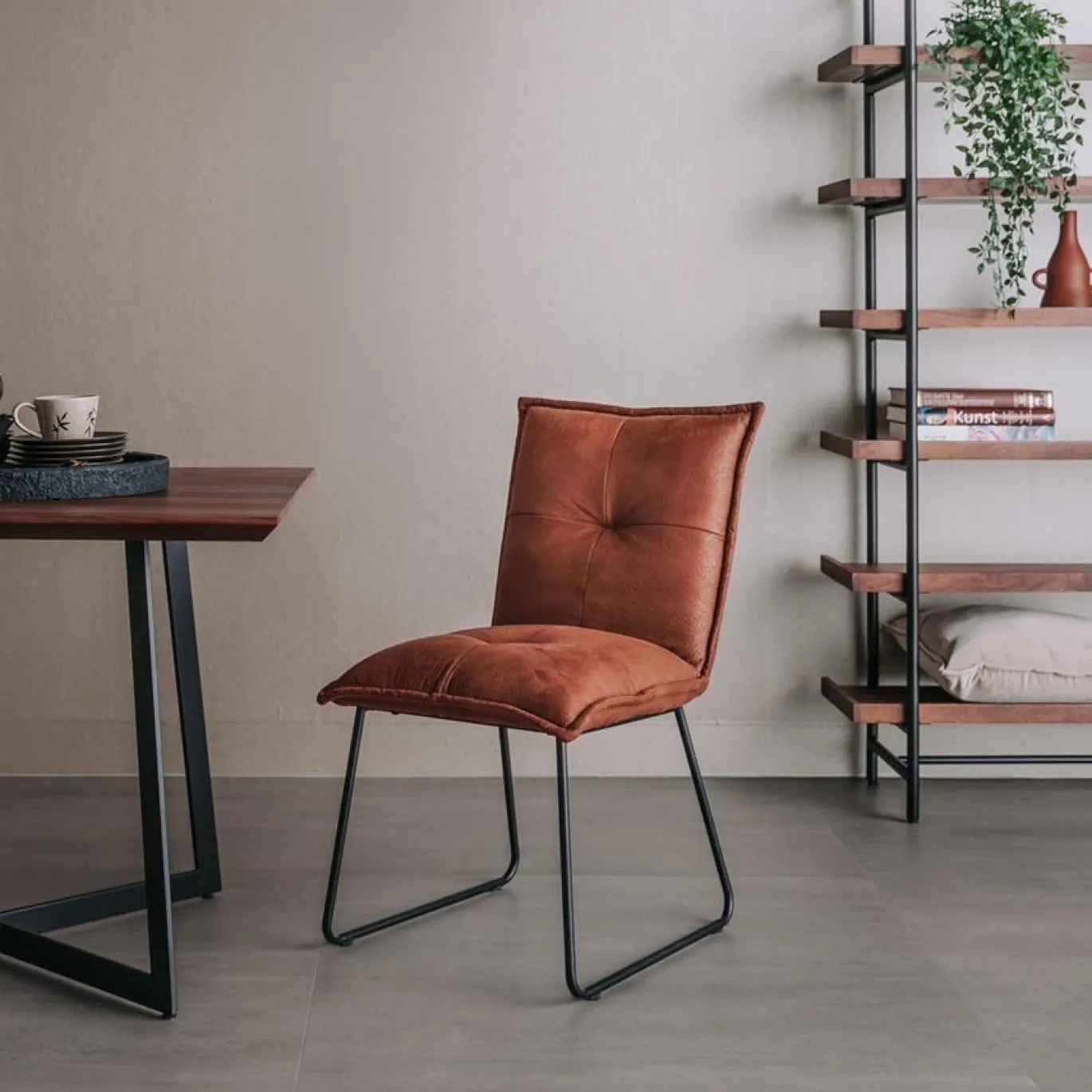Tower Living Stoel Seda Stof Cherokee 8 Cognac