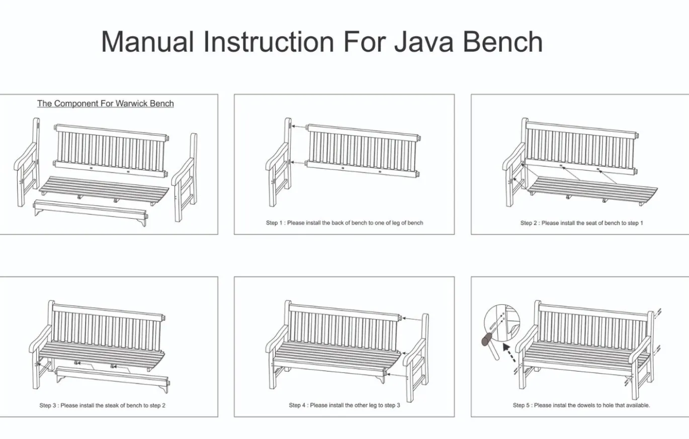Tuinbank Teakhout Java 120cm - Giga Meubel