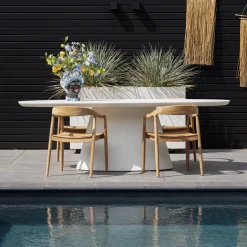 Tuintafel Cleo Ovaal Wit 160cm - Giga Meubel