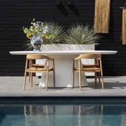 Tuintafel Cleo Ovaal Wit 160cm - Giga Meubel