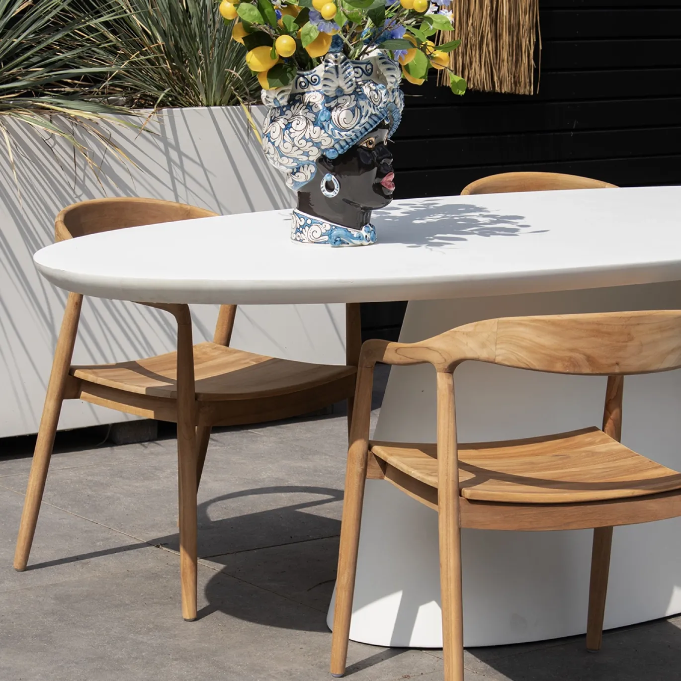 Tuintafel Cleo Ovaal Wit 160cm - Giga Meubel