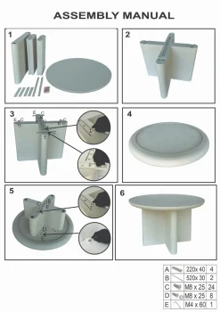 Tuintafel Miso Rond Wit Ø120cm - Giga Meubel