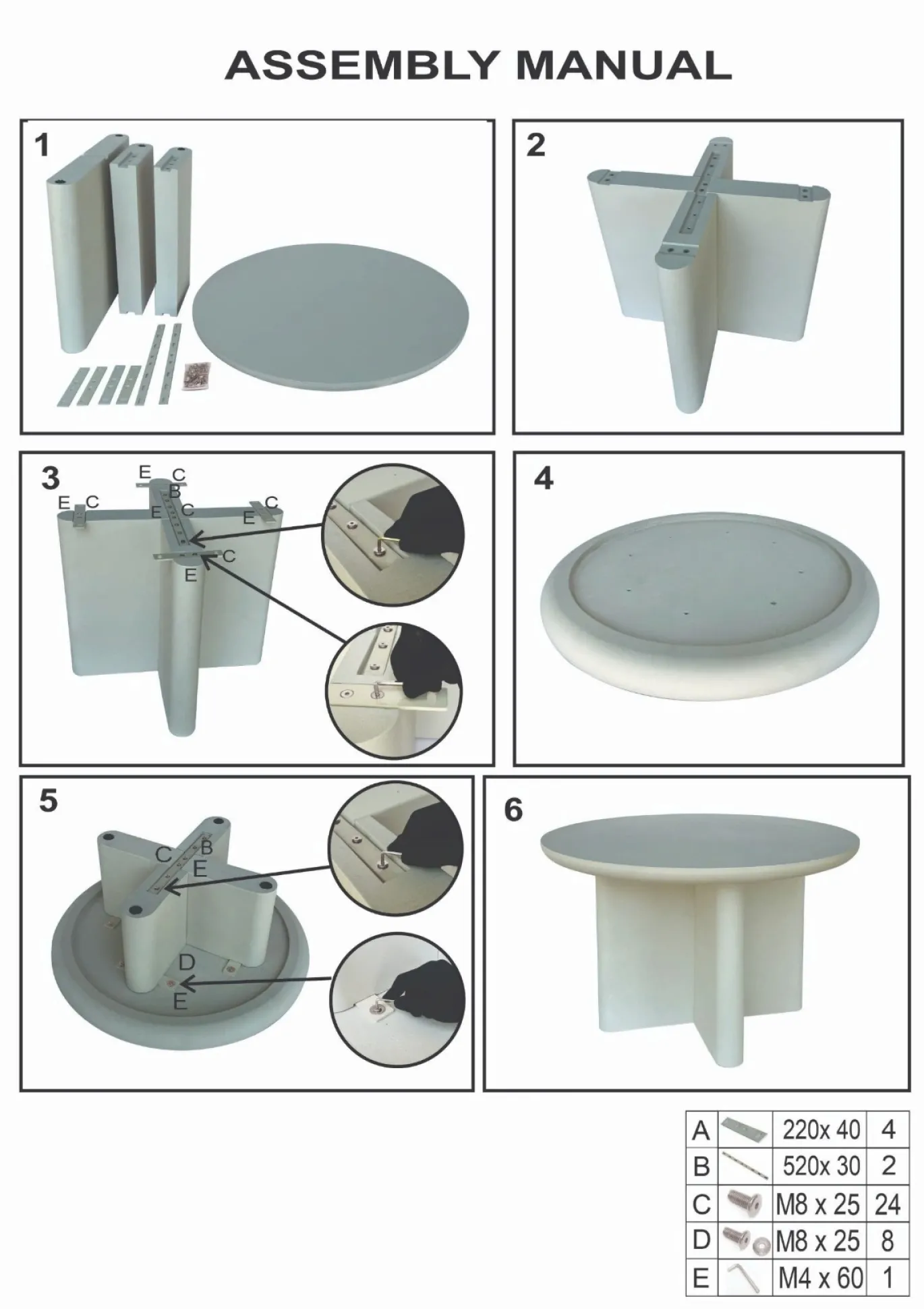 Tuintafel Miso Rond Wit Ø120cm - Giga Meubel