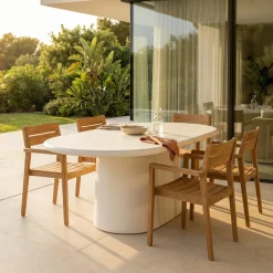 Tuintafel Romy Off-White Ovaal 200cm - Giga Meubel
