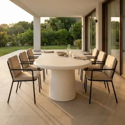 Tuintafel Romy Off-White Ovaal 200cm - Giga Meubel