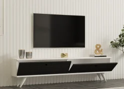 Tv-meubel Alberi Antraciet/Wit 160cm
