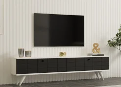 Tv-meubel Alberi Antraciet/Wit 160cm
