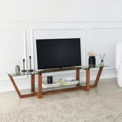 Tv-meubel Amalfi Glas/Walnoot 160cm
