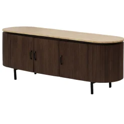 Tv-meubel Amber Donkerbruin Travertin 160cm - Giga Meubel