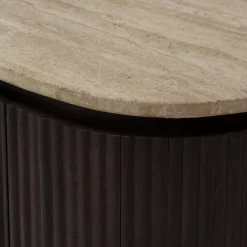 Tv-meubel Amber Donkerbruin Travertin 160cm - Giga Meubel