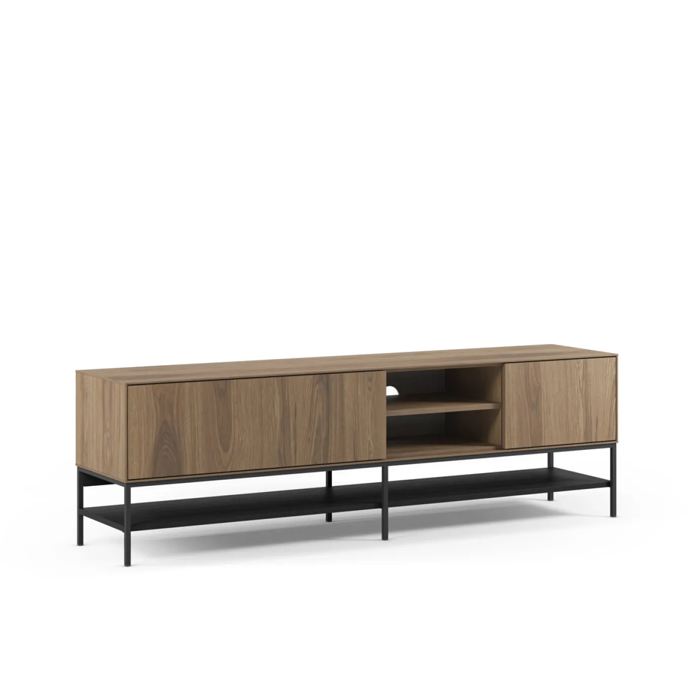 Tv-meubel Amira 2d2v 180cm Eiken-ud/zwart - Giga Meubel