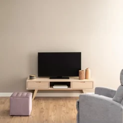 Tv-meubel Annie Eikenfineer Wit 150cm - Giga Living