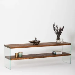 Tv-meubel Aqua Bruin/Glas 140cm
