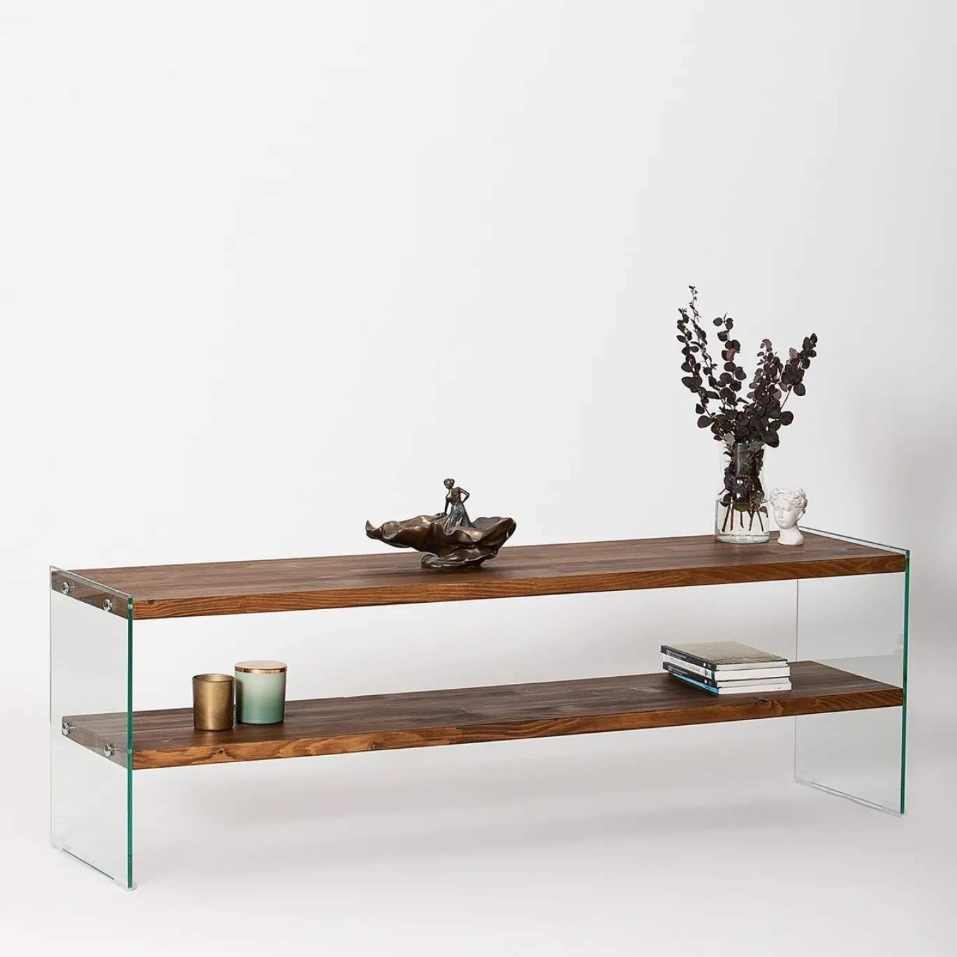 Tv-meubel Aqua Bruin/Glas 140cm