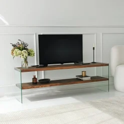 Tv-meubel Aqua Bruin/Glas 140cm