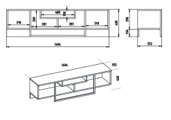 Tv-meubel Asal Walnoot/Zwart 150cm