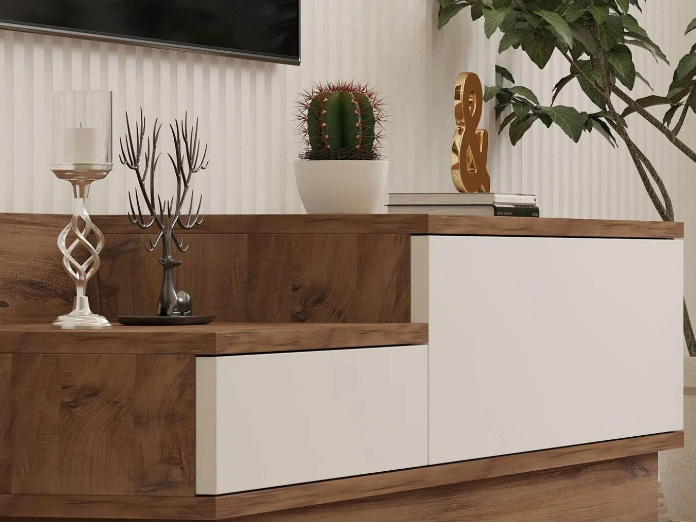 Tv-meubel Barko Beige/Bruin 160cm