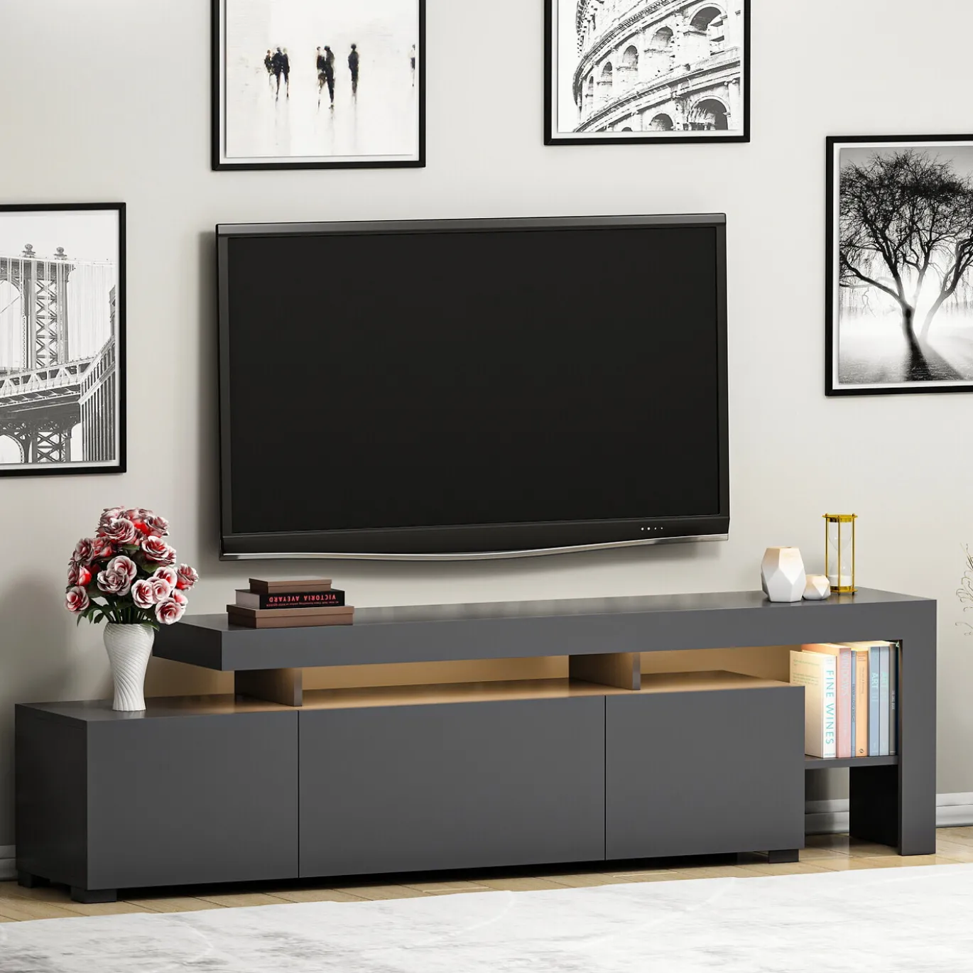 Tv-Meubel Beliz Melamine Antraciet