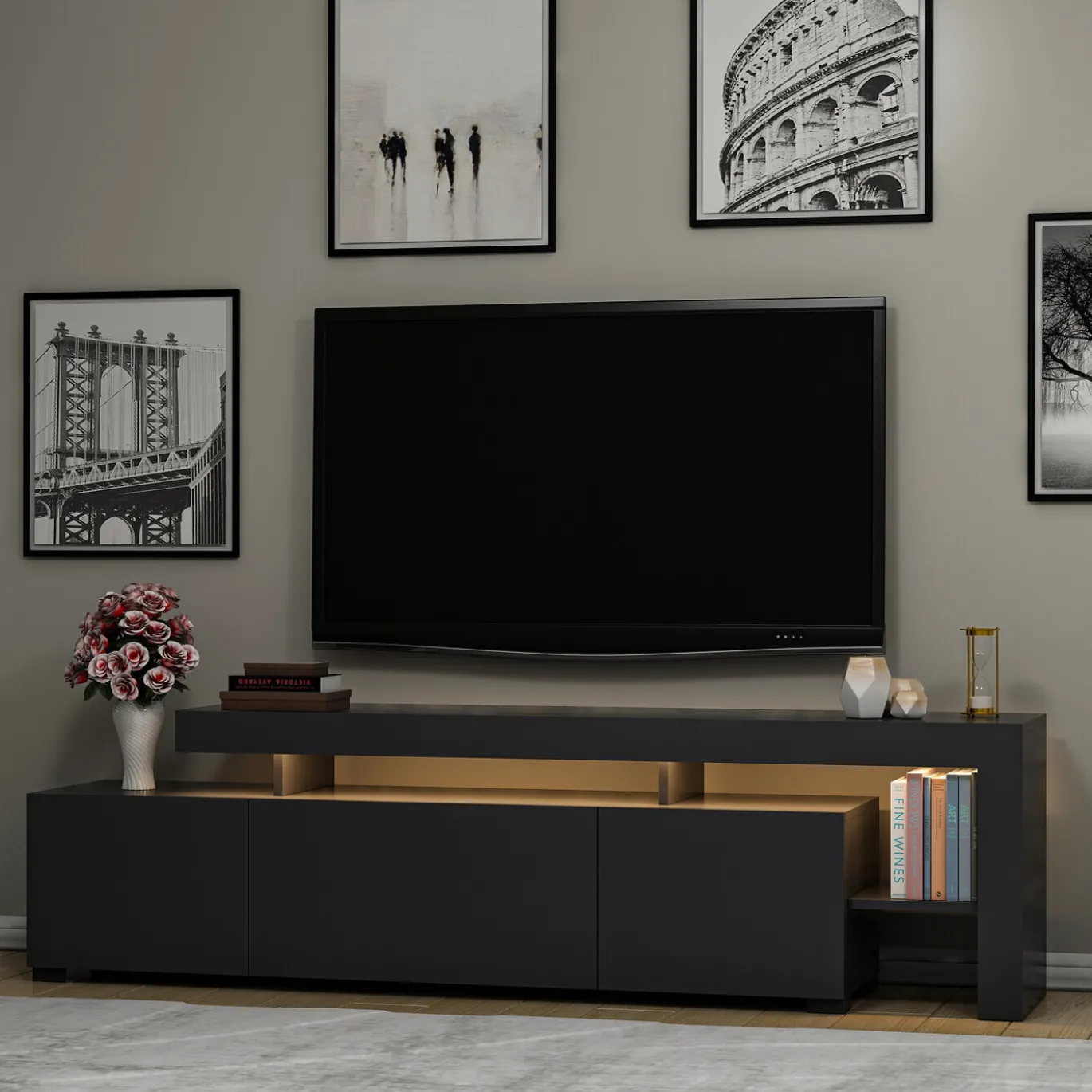 Tv-Meubel Beliz Melamine Antraciet