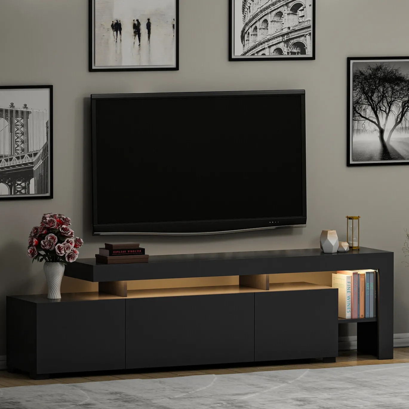 Tv-Meubel Beliz Melamine Antraciet