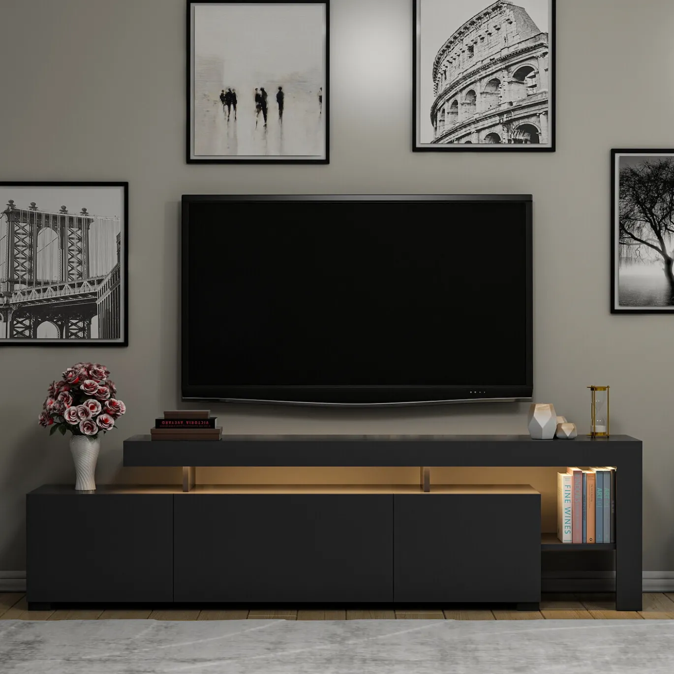 Tv-Meubel Beliz Melamine Antraciet