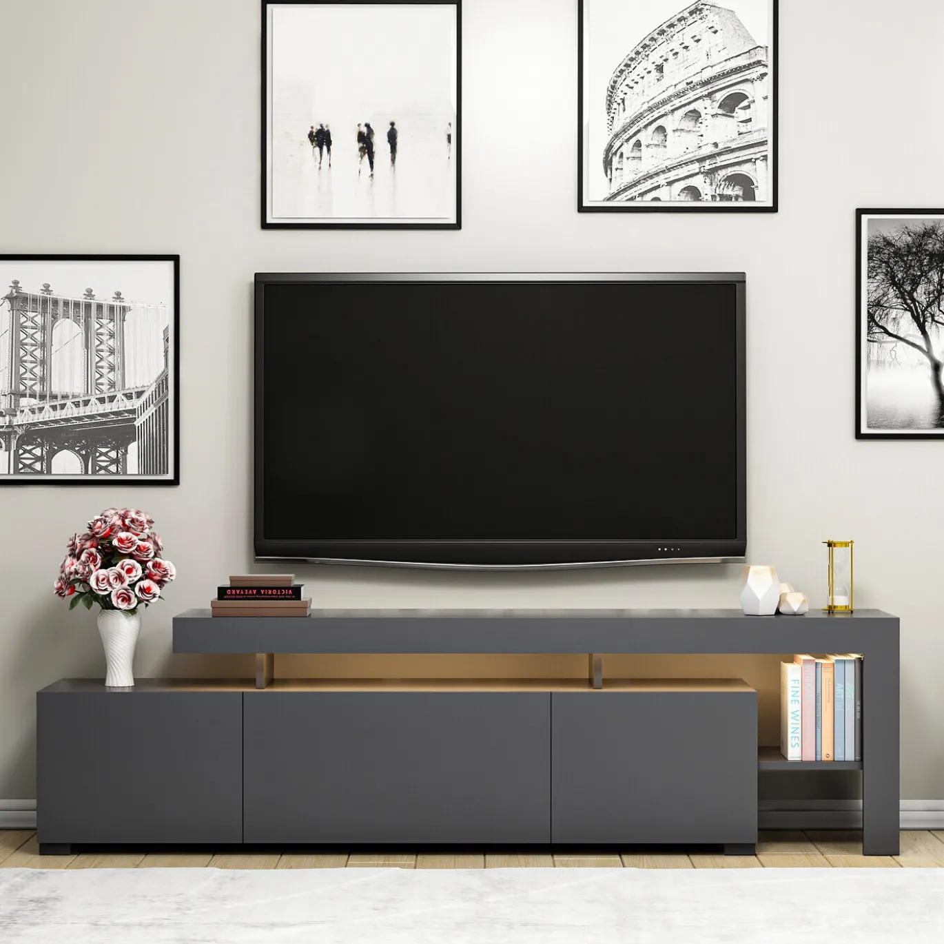 Tv-Meubel Beliz Melamine Antraciet